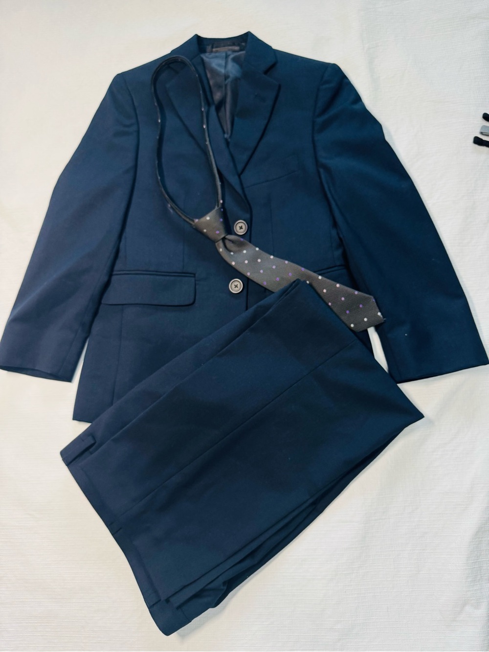 Daniel Hechter Navy Blue Kids Matching Suit with Polka Dot Tie